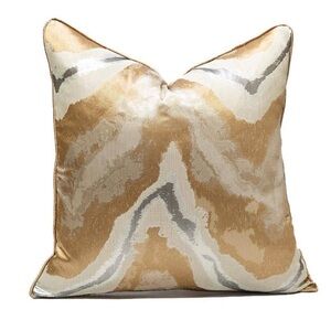 ‘Couch Sofa Bed’ Gold and Cream Decorative Pillow Cover LARGE 24x24” (1-count)